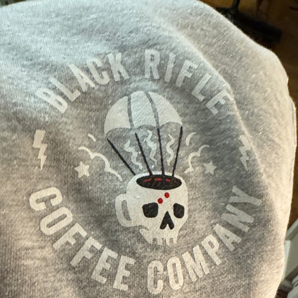 Black Rifle Coffee Company Heather Gray Hoodie with Skull Logo size XL - Picture 3 of 4